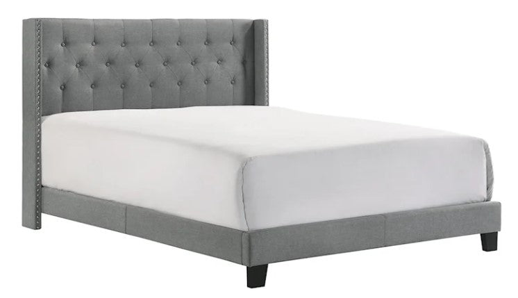 QUEEN BED GREY MAKAYLA ( FLOOR SAMPLE SALE LAST ONE)