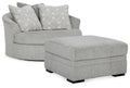 Casselbury Chair and Ottoman - Cement