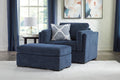 Evansley Chair and Ottoman - Navy