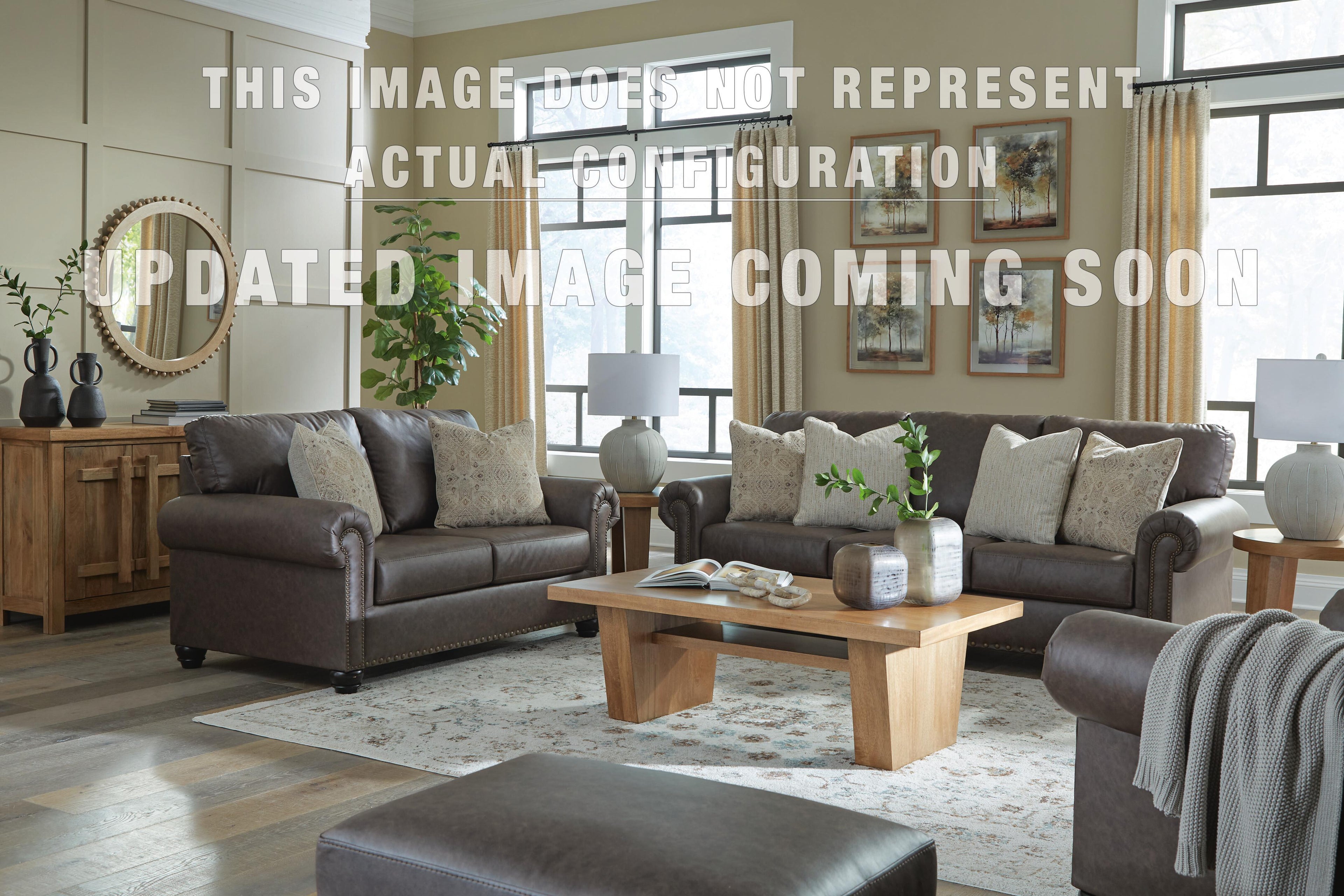 Roxmere Sofa, Loveseat, Chair and Ottoman - Umber