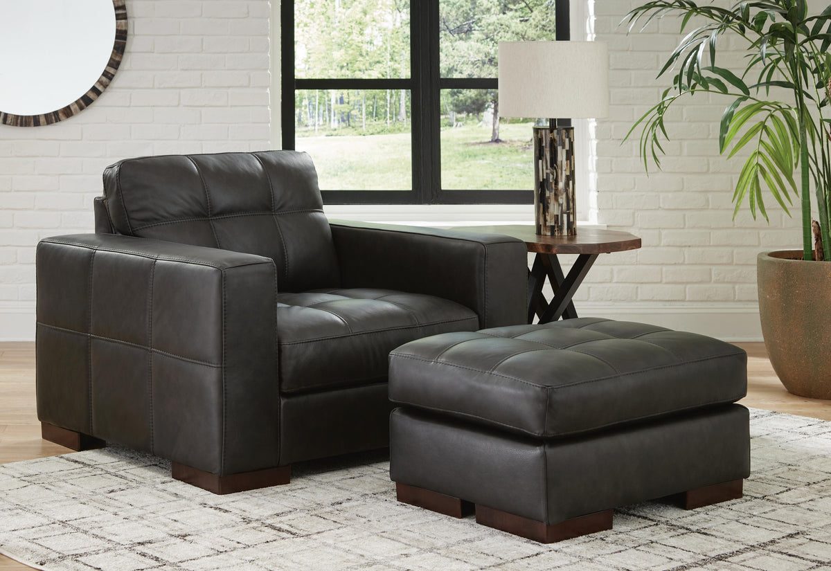 Luigi Chair and Ottoman - Thunder