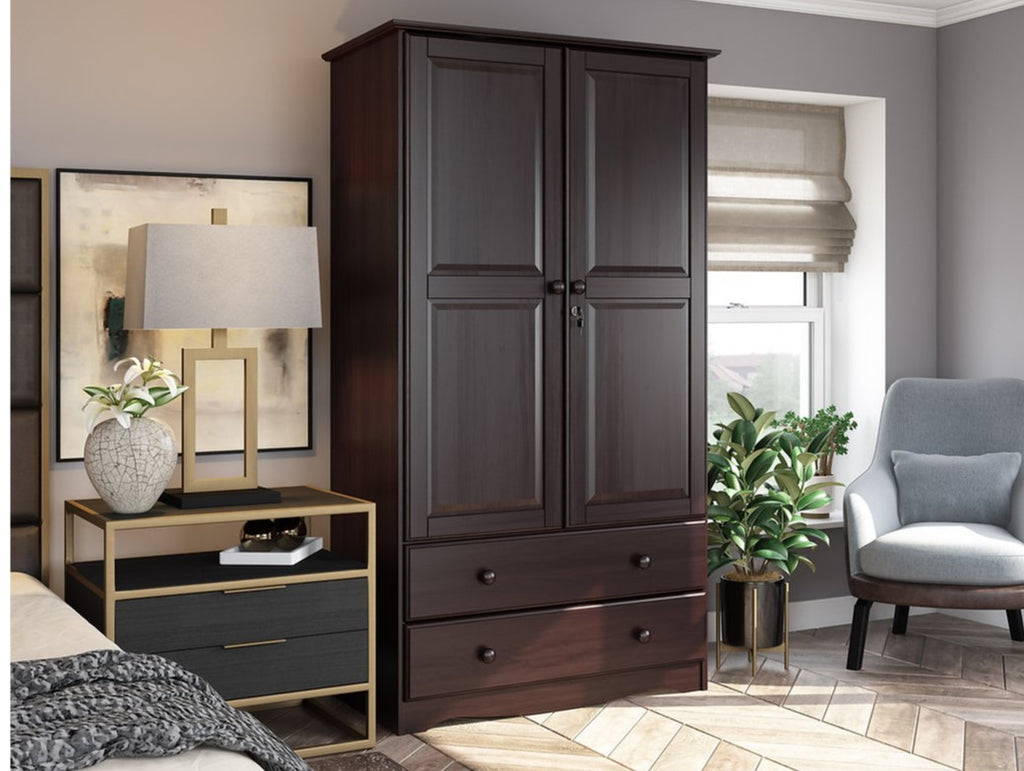 100% Solid Wood Smart Wardrobe Armoire