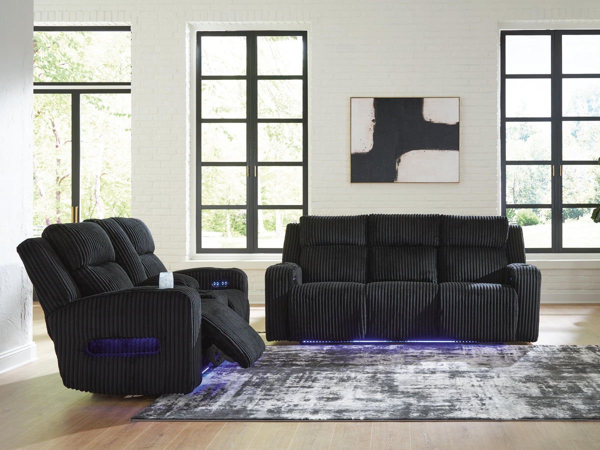 TwinBrooke Sofa and Loveseat - Black