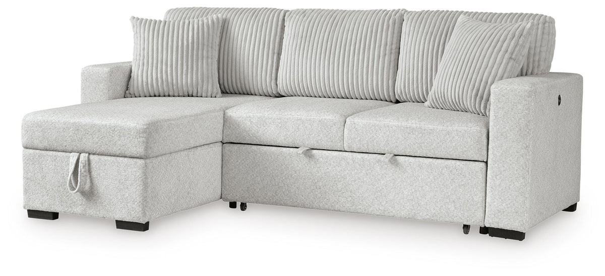 Wohlen 2-Piece Sectional with Pop Up Sleeper and Chaise - Alloy