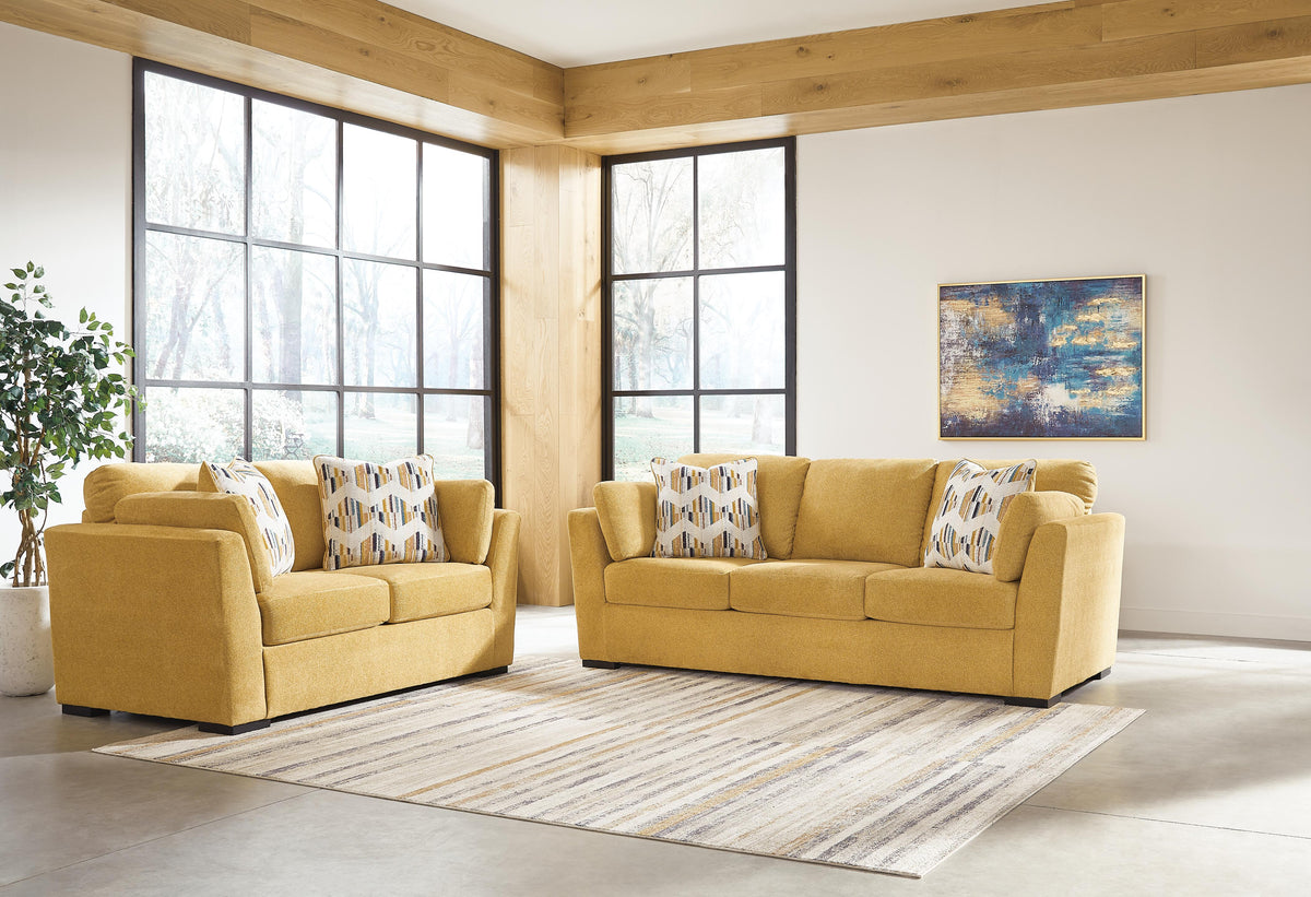 Keerwick Sofa and Loveseat - Sunflower