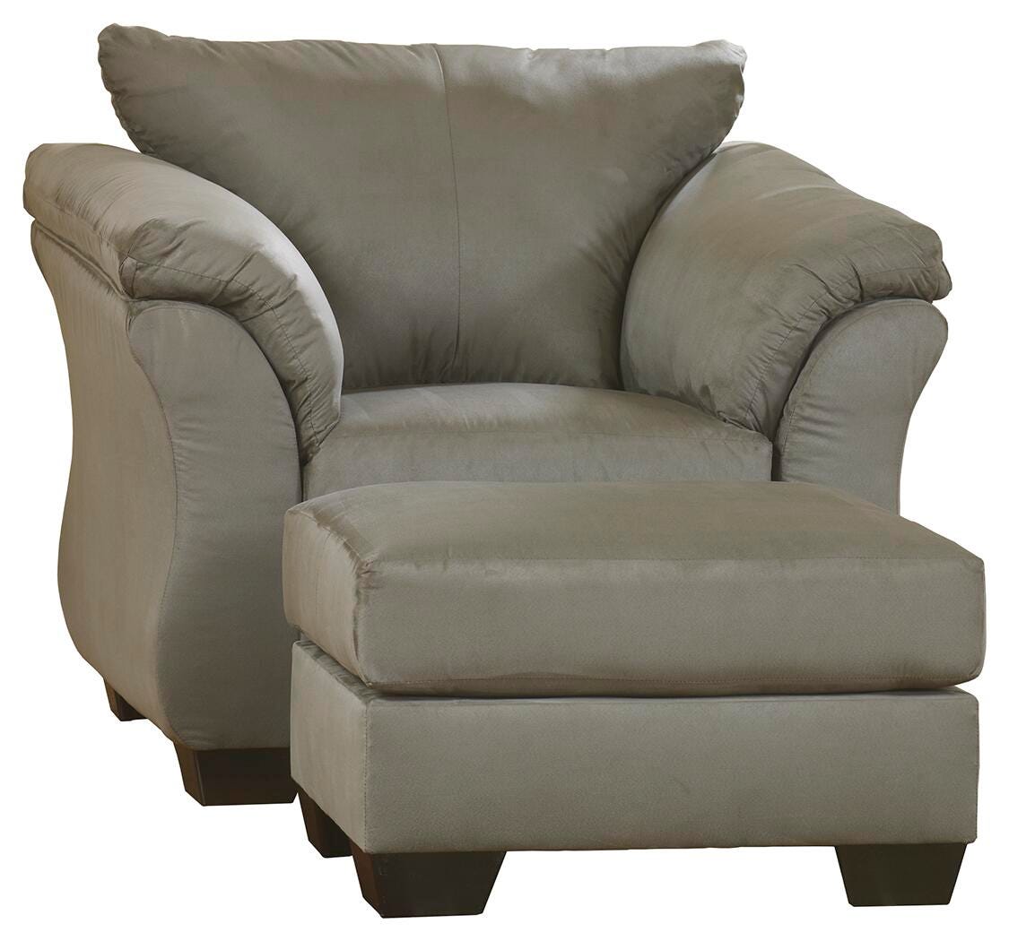 Darcy Chair and Ottoman - Cobblestone