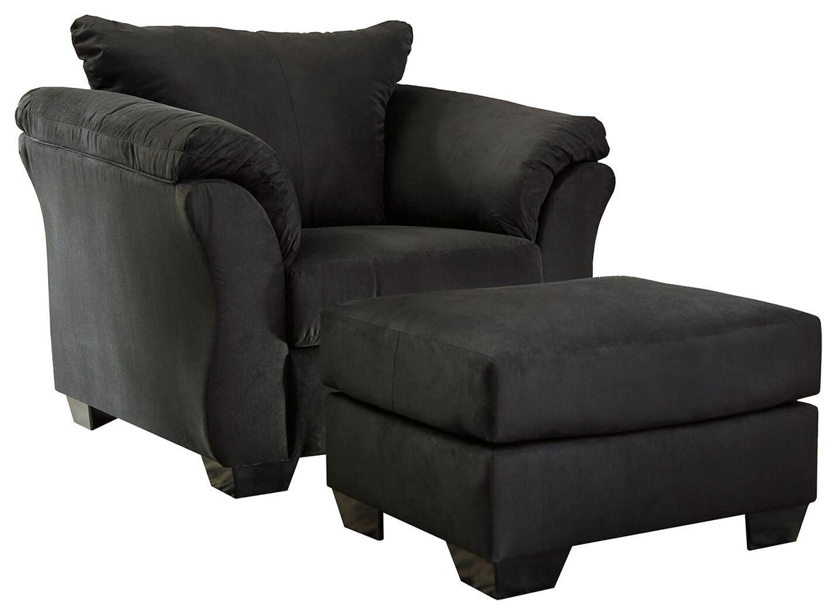 Darcy Chair and Ottoman - Black