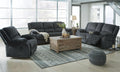 Draycoll Sofa, Loveseat and Recliner - Slate