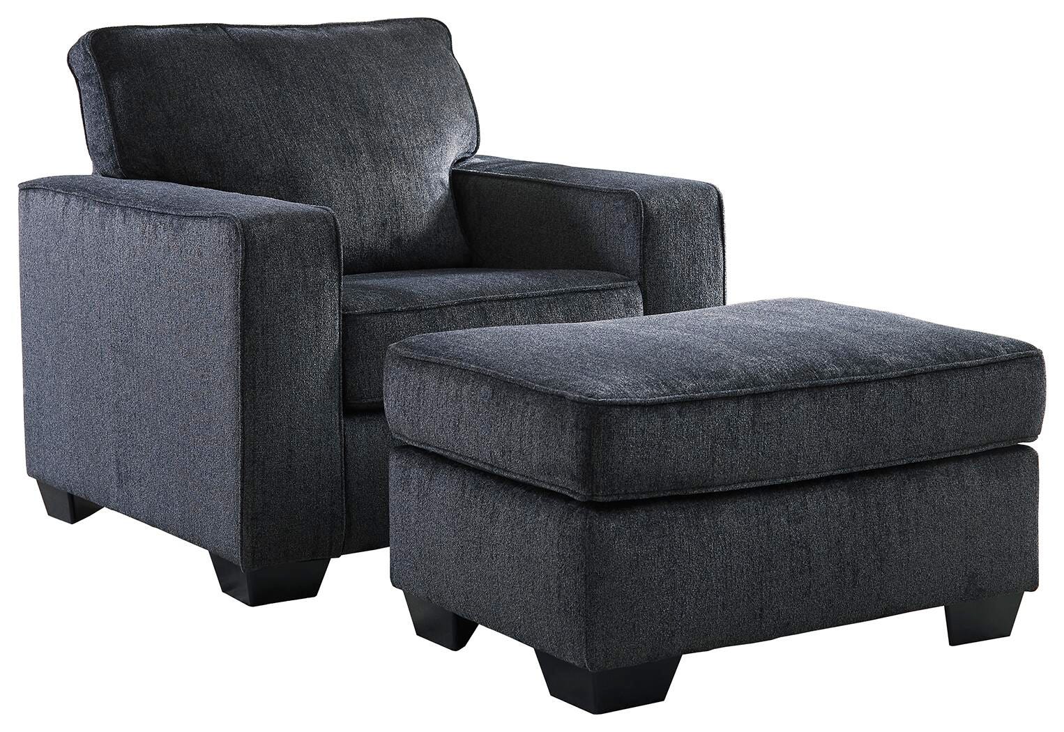 Altari Chair and Ottoman - Slate
