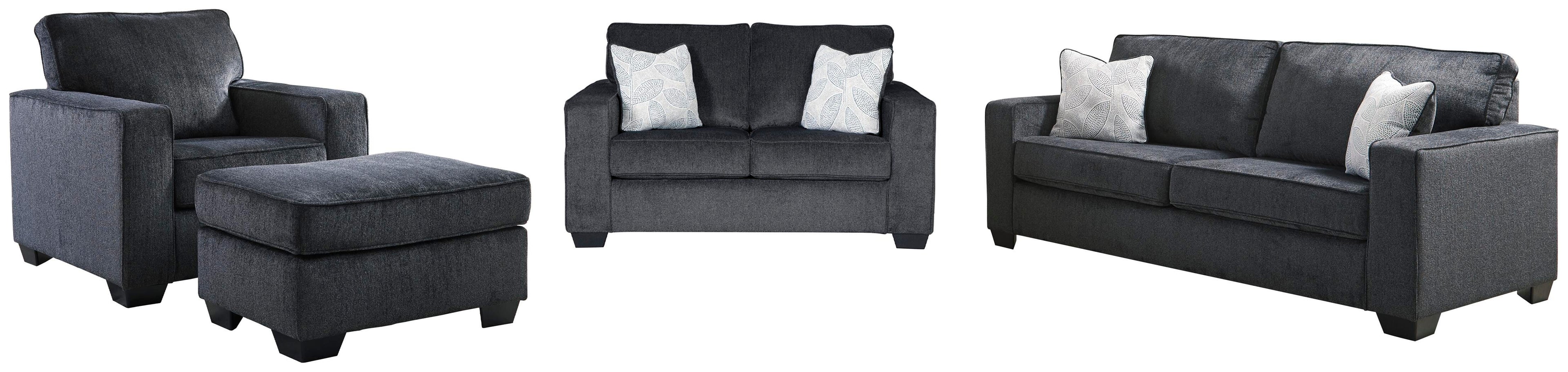 Altari Sofa, Loveseat, Chair and Ottoman - Slate