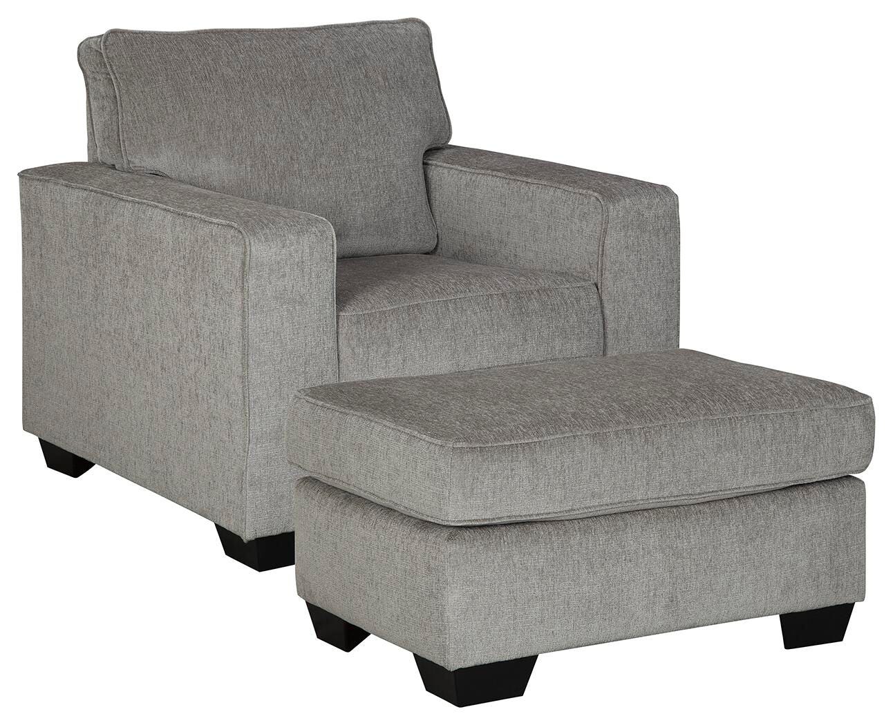 Altari Chair and Ottoman - Alloy
