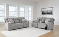 Biscoe Sofa and Loveseat - Pewter