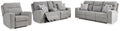 Biscoe Sofa, Loveseat and Recliner - Pewter