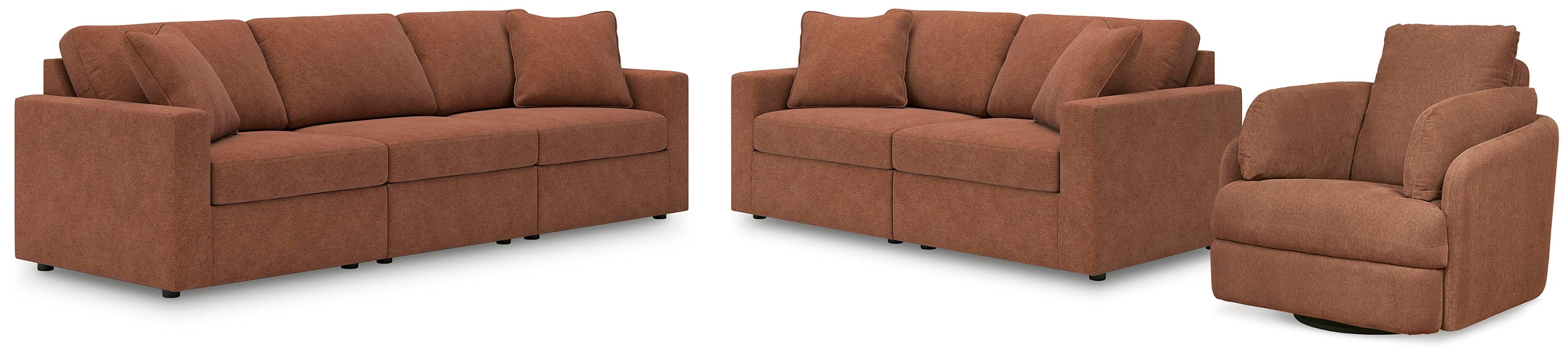 Modmax Sofa, Loveseat and Recliner - Spice