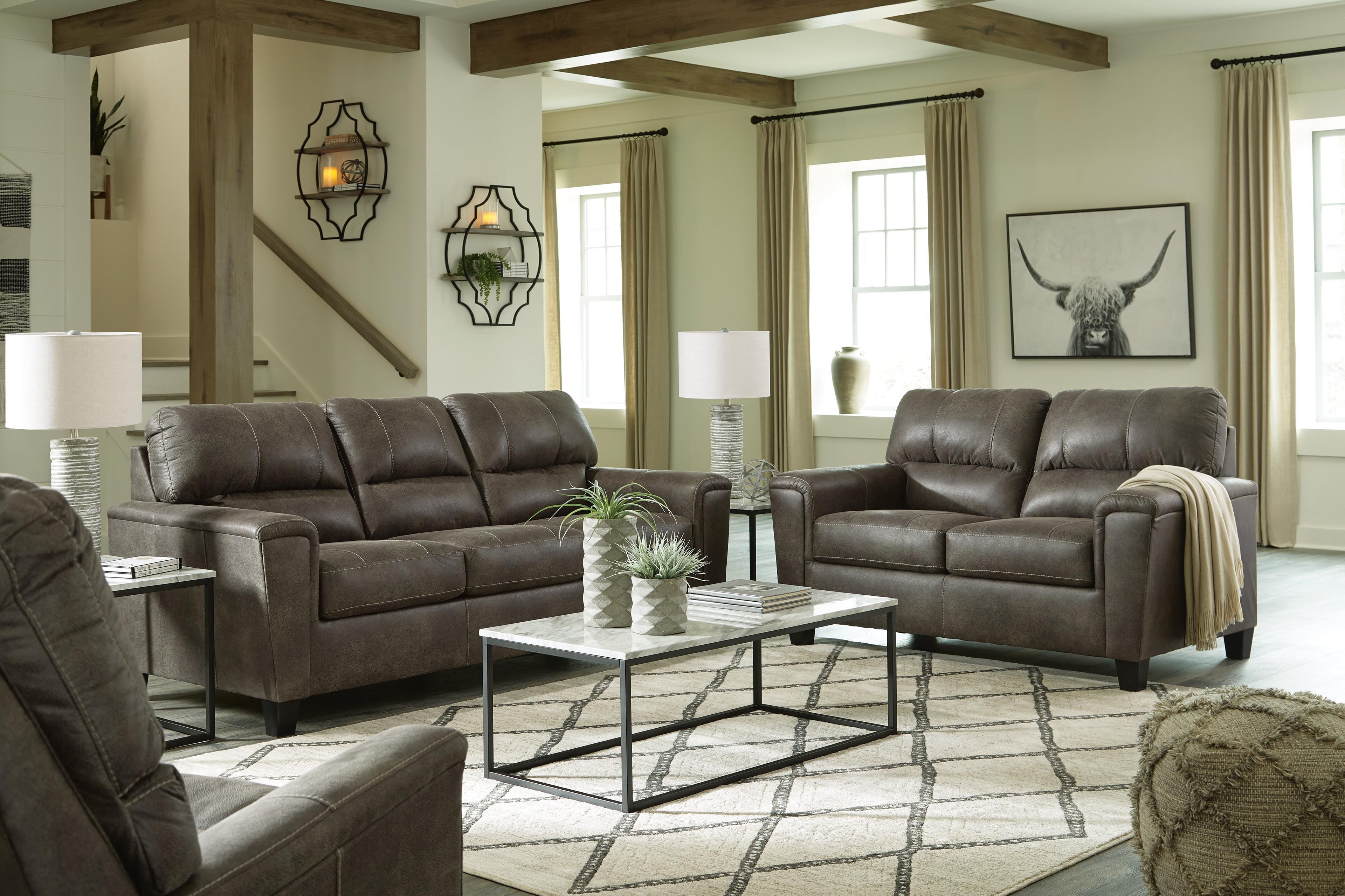 Navi Sofa, Loveseat and Recliner - Smoke