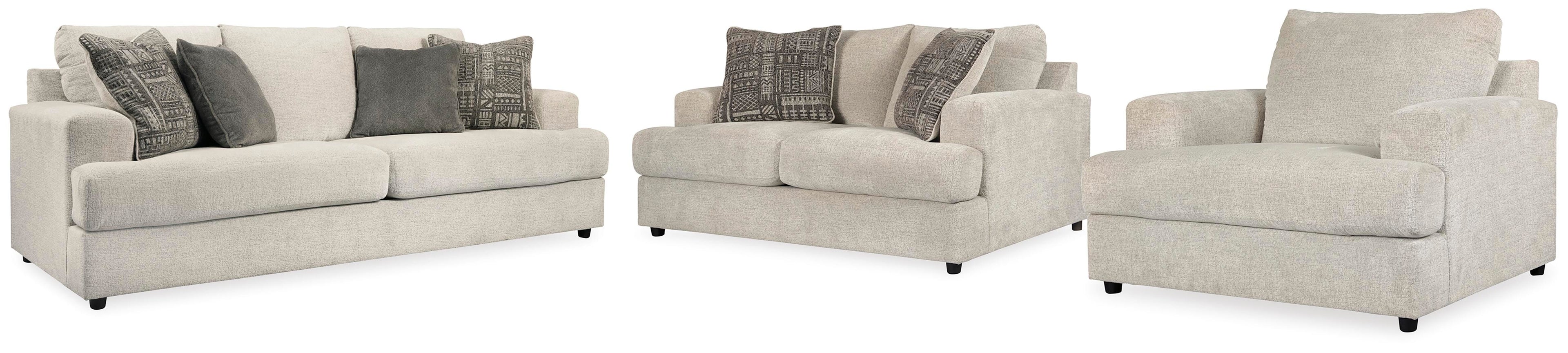 Soletren Sofa, Loveseat and Chair - Stone