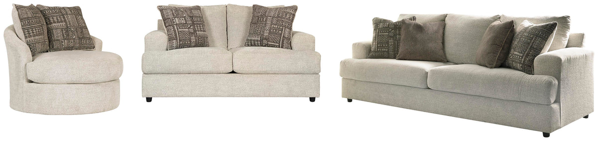Soletren Sofa, Loveseat and Chair - Stone