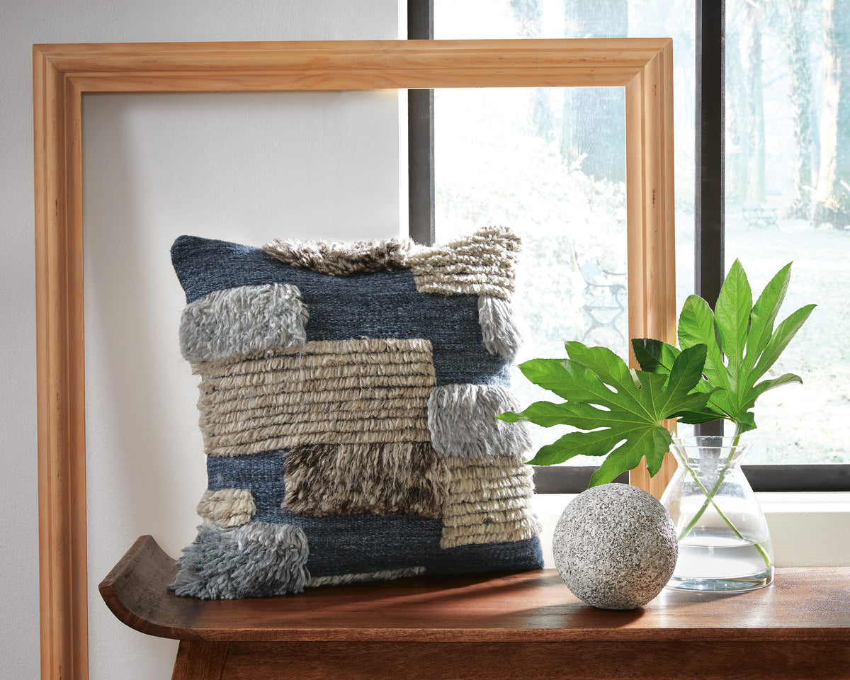 Gibbend Pillows Collection - Blue/Gray/White