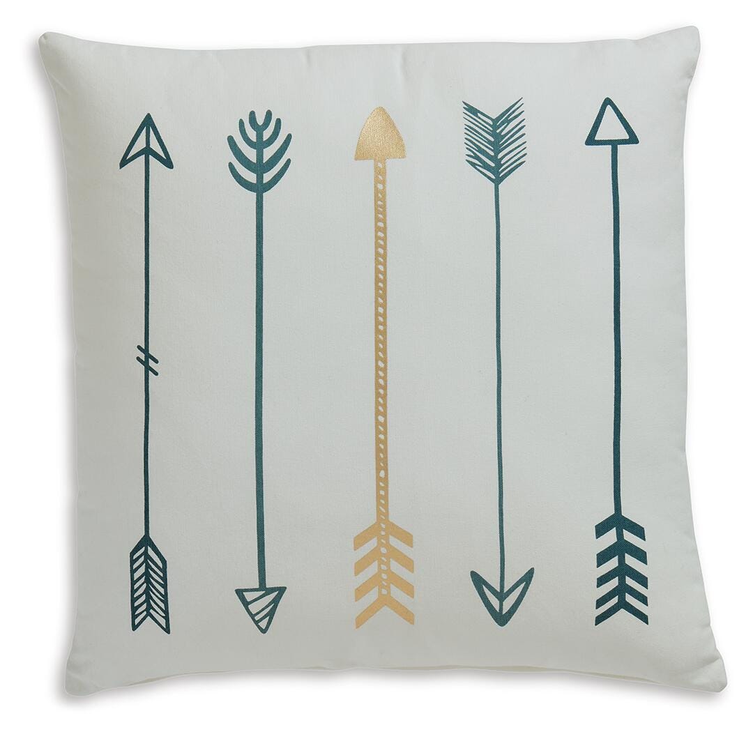 Gyldan Pillow (4/CS) - White/Teal/Gold