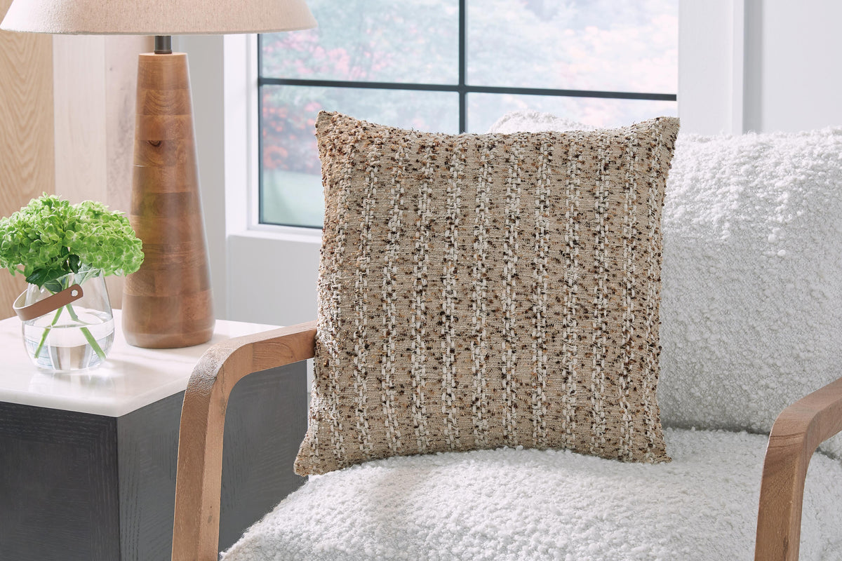 Vorlane Pillow (4/CS) - Tan/Brown/White