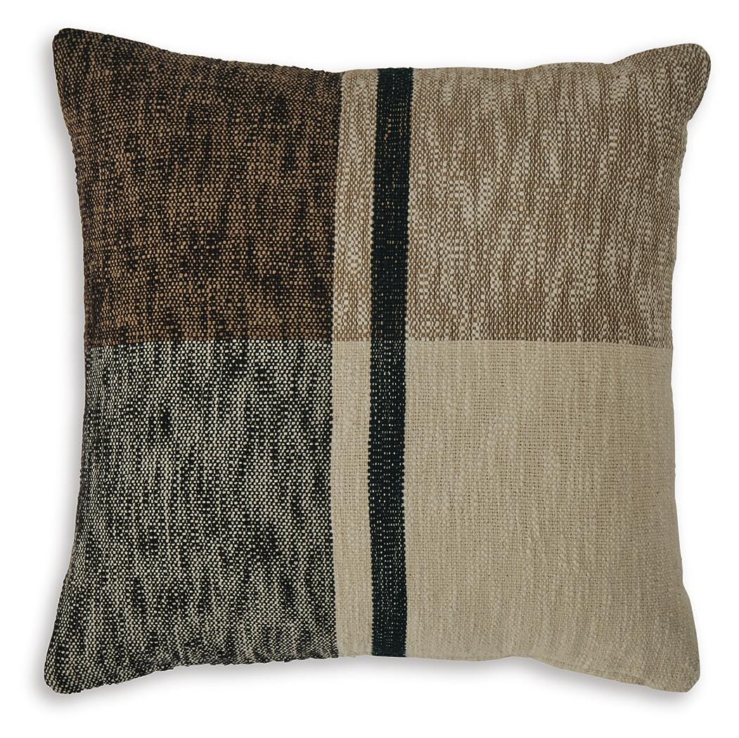 Adrielton Pillow (4/CS) - Black/Brown/Tan