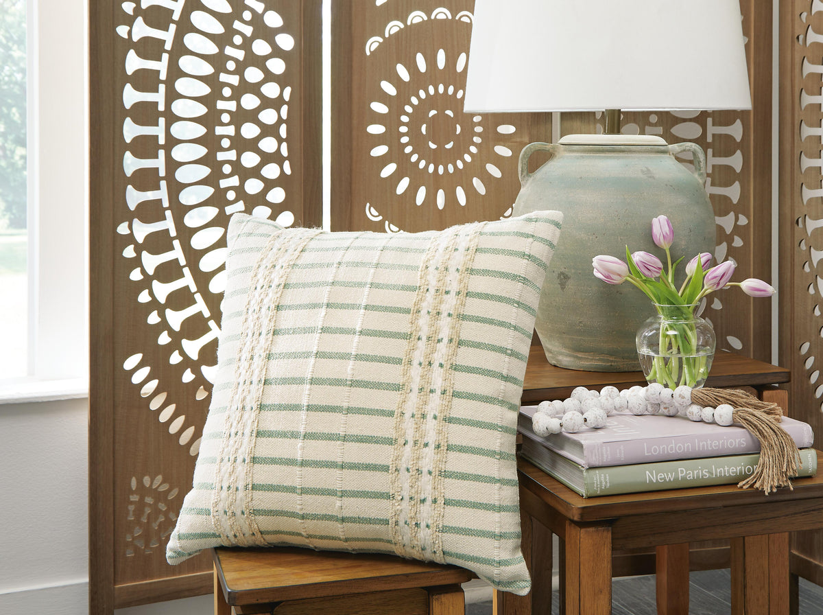Rowton Pillow (4/CS) - White/Green