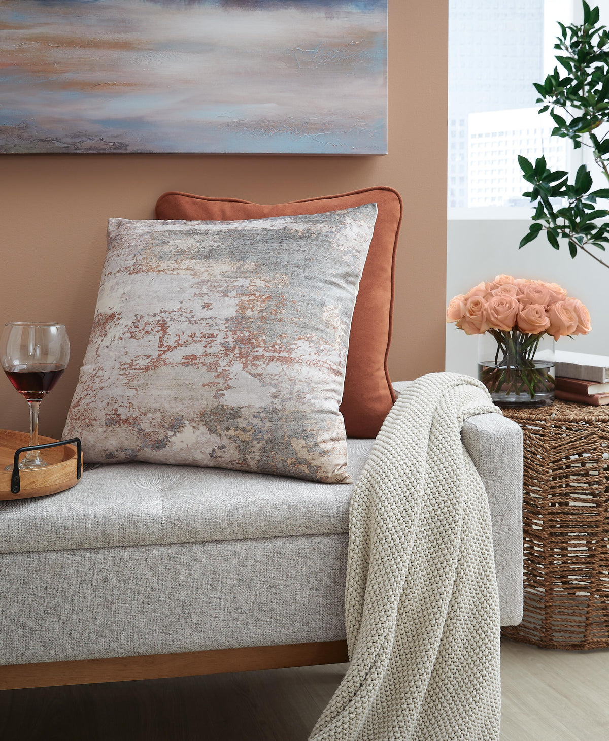 Edinfielders Pillow (4/CS) - Cream/Gray/Rust