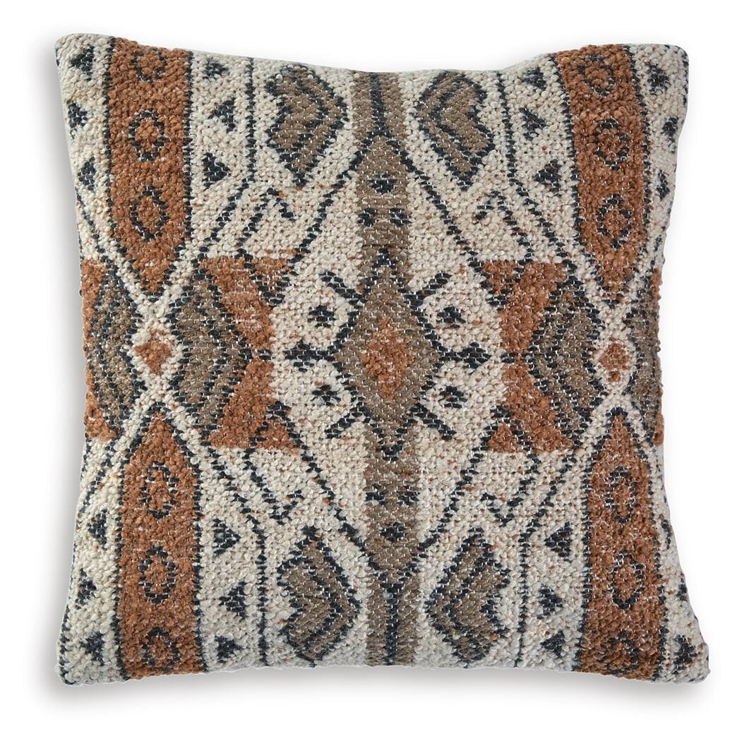 Kierenworth Pillow (4/CS) - Sienna/Ivory/Black