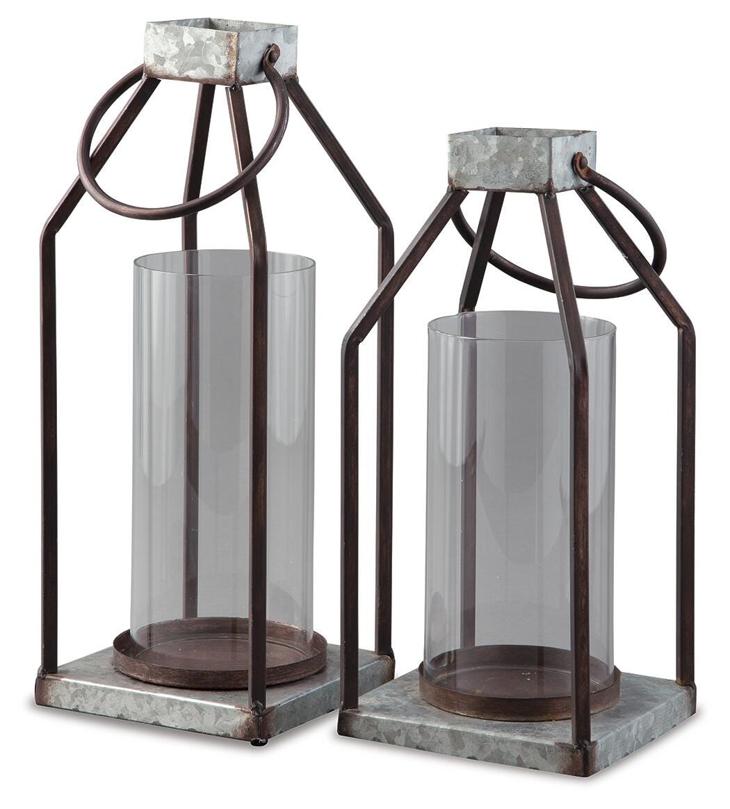 Diedrick Lantern Set (2/CN) - Gray/Black