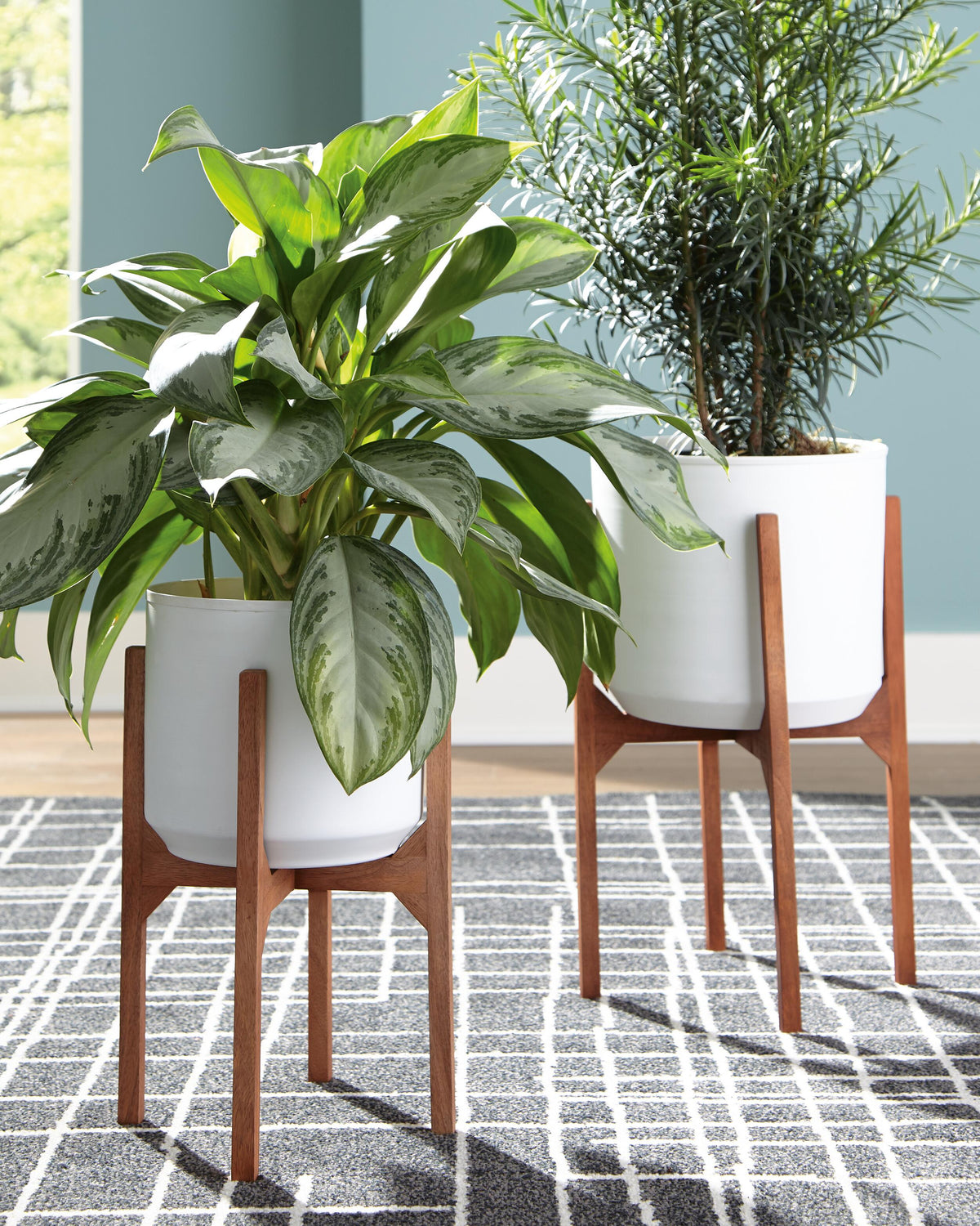 Dorcey Planter Set (2/CN) - White/Brown