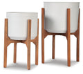 Dorcey Planter Set (2/CN) - White/Brown