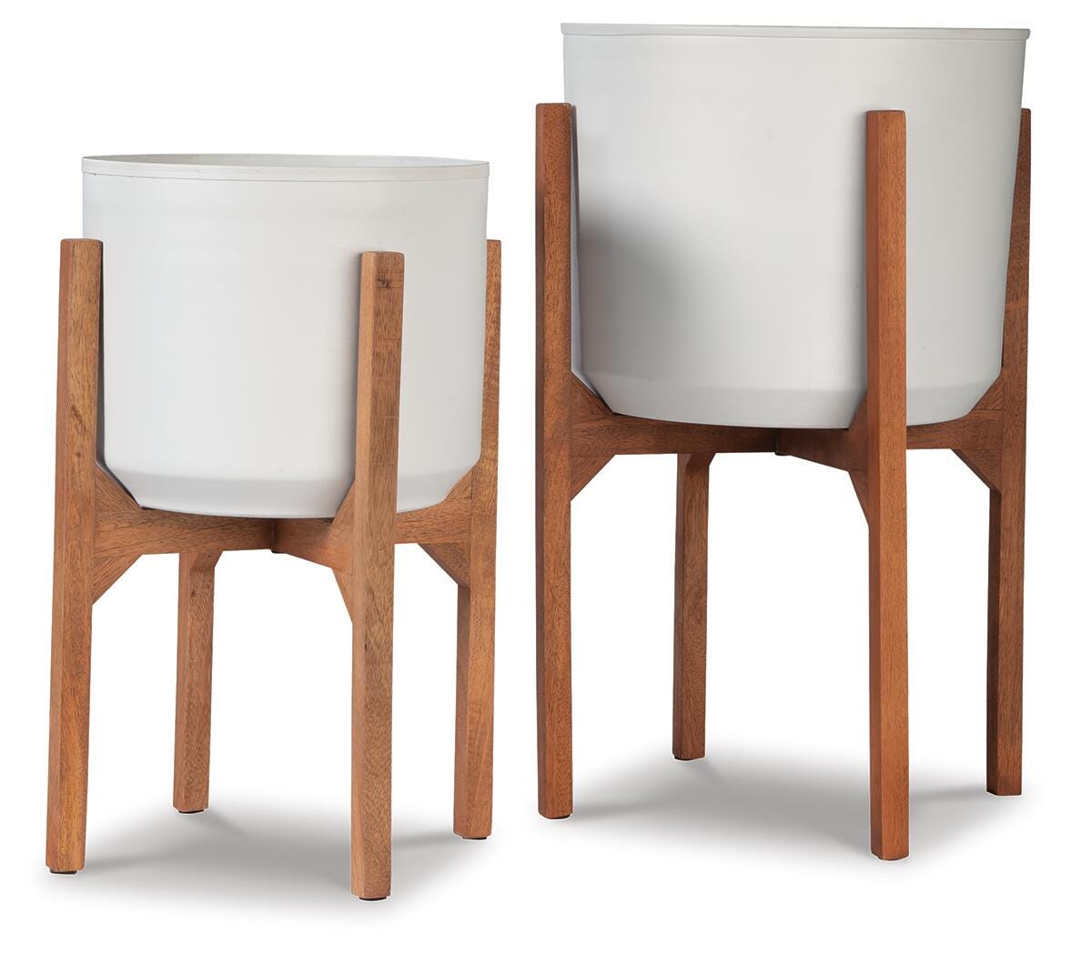 Dorcey Planter Set (2/CN) - White/Brown