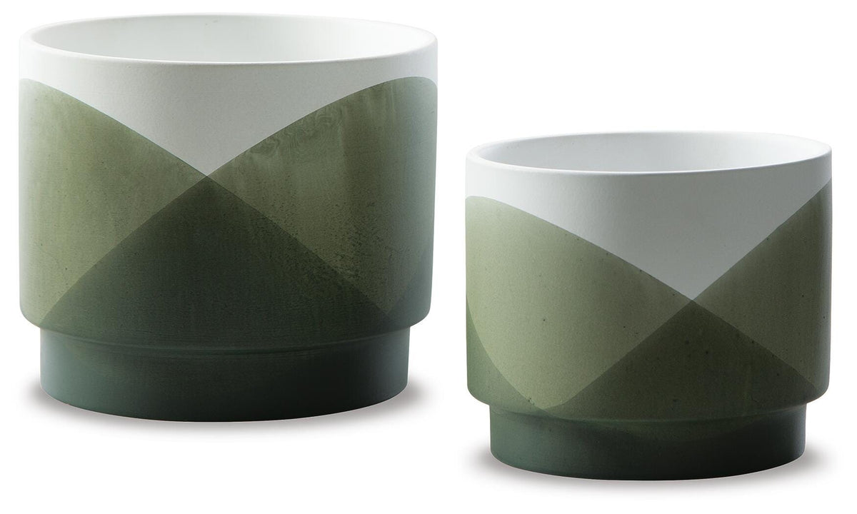 Ardenridge Planter Set (2/CN) - Green/White