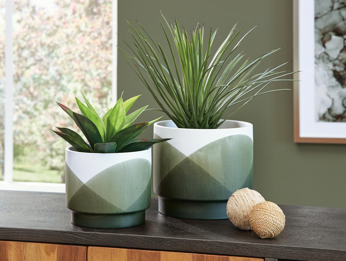 Ardenridge Planter Set (2/CN) - Green/White