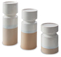 Hurston Candle Holder Set (3/CN) - Ivory/Brown