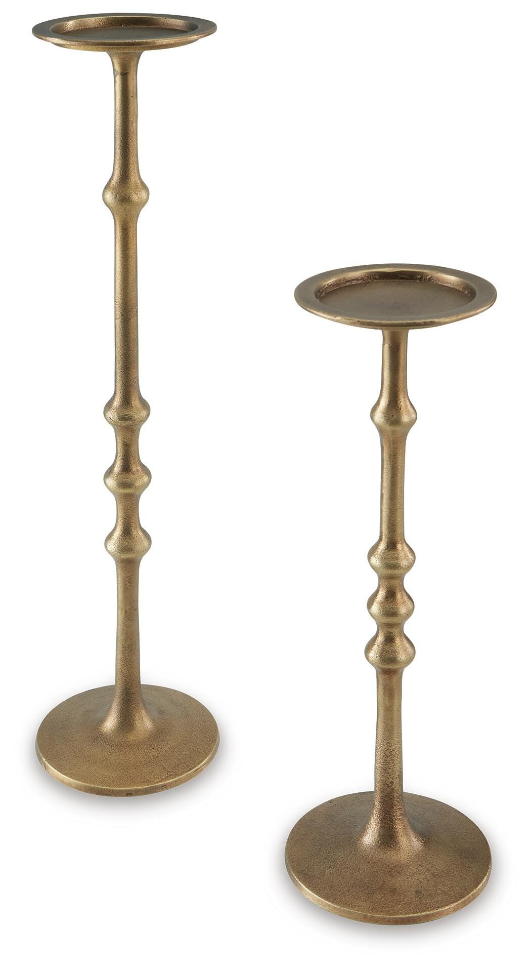 Larwick Candle Holder Set (2/CN) - Antique Brass Finish