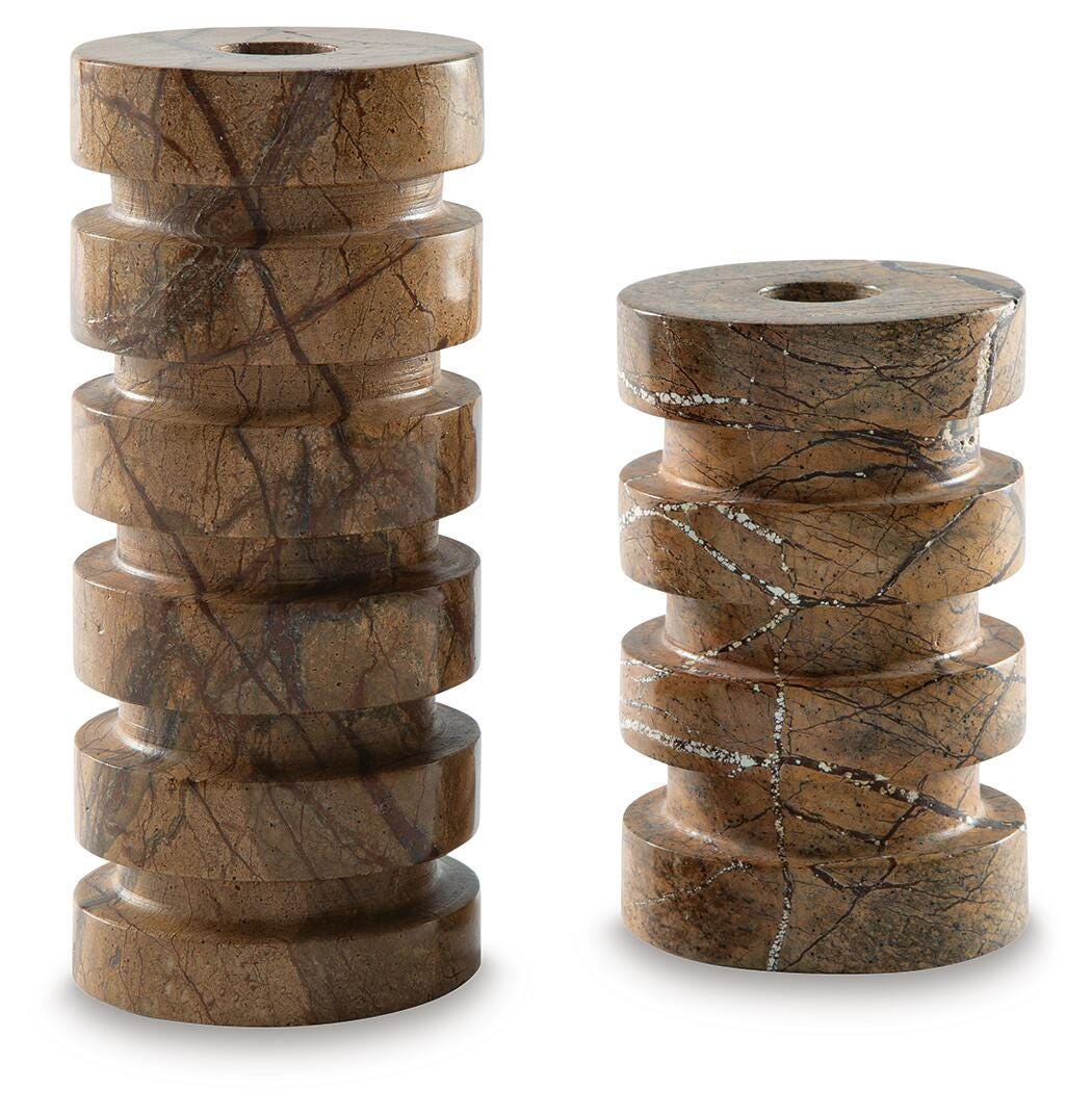 Emsleyfield Candle Holder Set (2/CN) - Tan