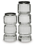 Brentley Candle Holder Set (2/CN) - Clear/Silver Finish