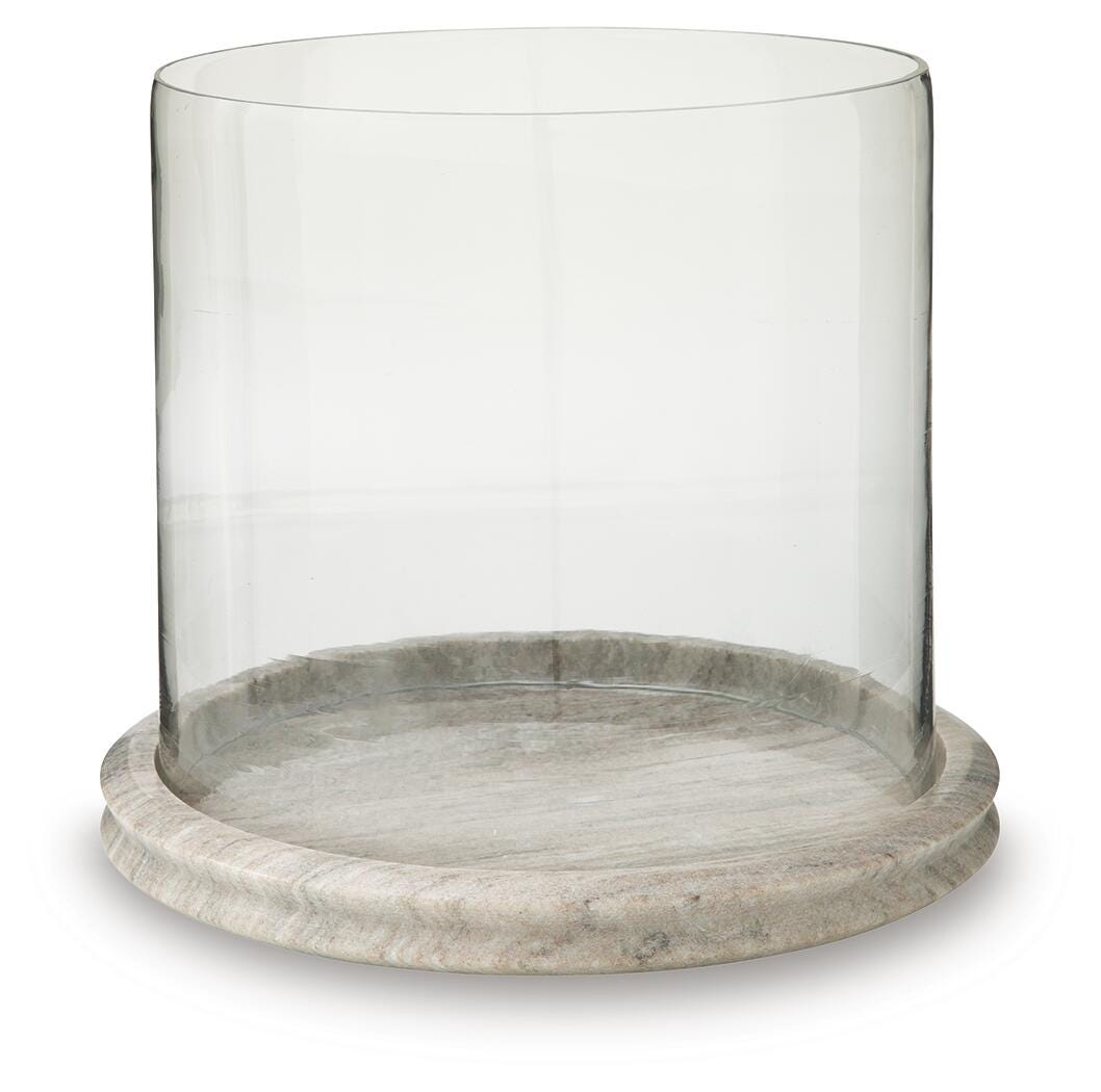 Saskia Candle Holder - Clear/Beige