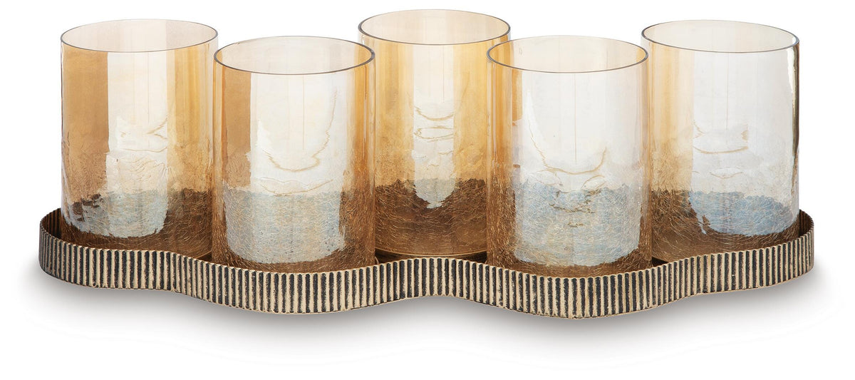 Evereton Candle Holder - Antique Gold Finish