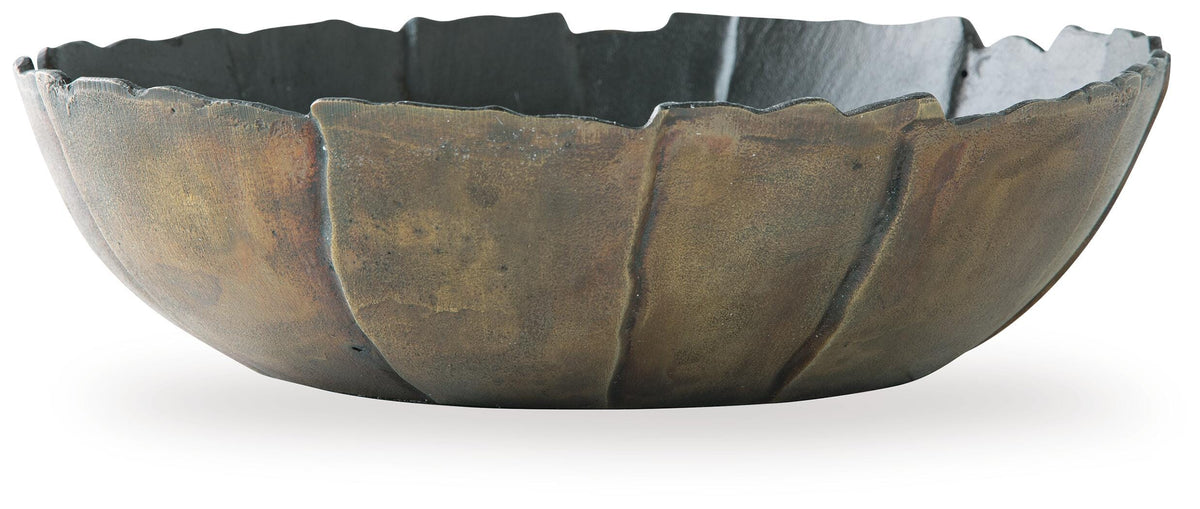 Aidman Bowl - Black/Antique Gold Finish