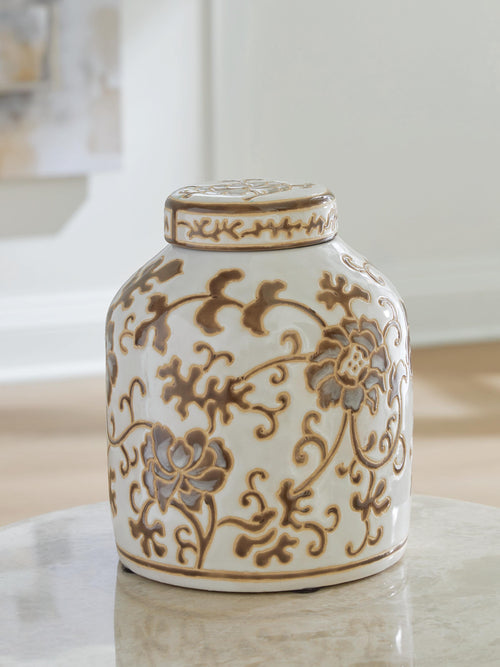 Adalham Jar - Cream/Brown