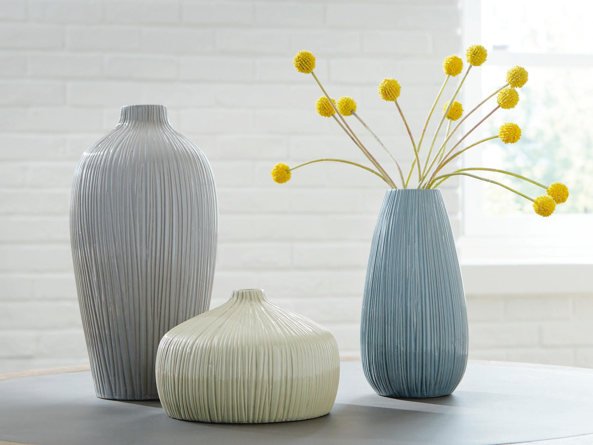 Eiderman Vase Set (3/CN) - Gray/Blue/Green