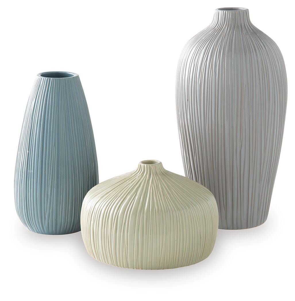 Eiderman Vase Set (3/CN) - Gray/Blue/Green