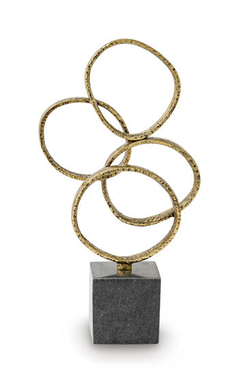 Wellcott Sculpture - Gold Finish/Black