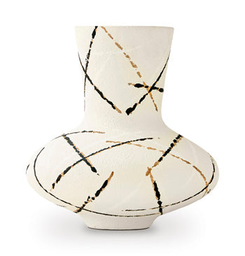 Brockford Vase - Cream/Black/Brown