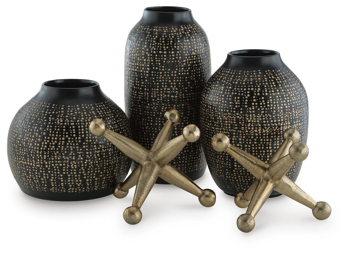 Vinburn Accessory Set (5/CN) - Black/Gold Finish