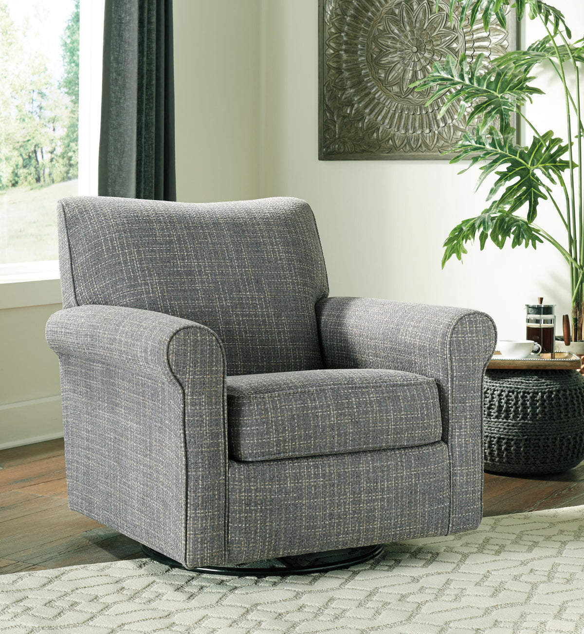 Renley Swivel Glider Accent Chair - Ash
