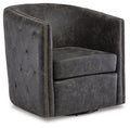 Brentlow Swivel Accent Chair - Distressed Black