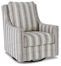 Kambria Swivel Glider Accent Chair - Ivory/Black